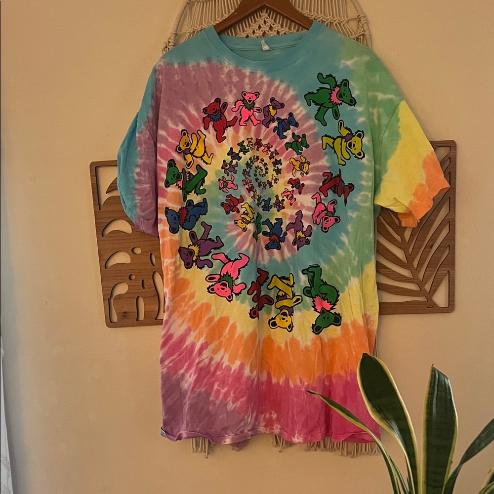 Vintage Grateful Dead Tie Dye Dancing Bear T shirt 1995